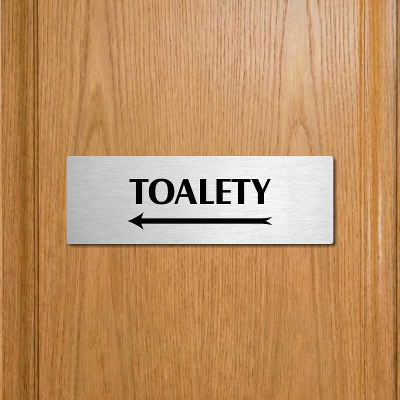 Toalety vlevo, 240x79mm, zlatá popiska 